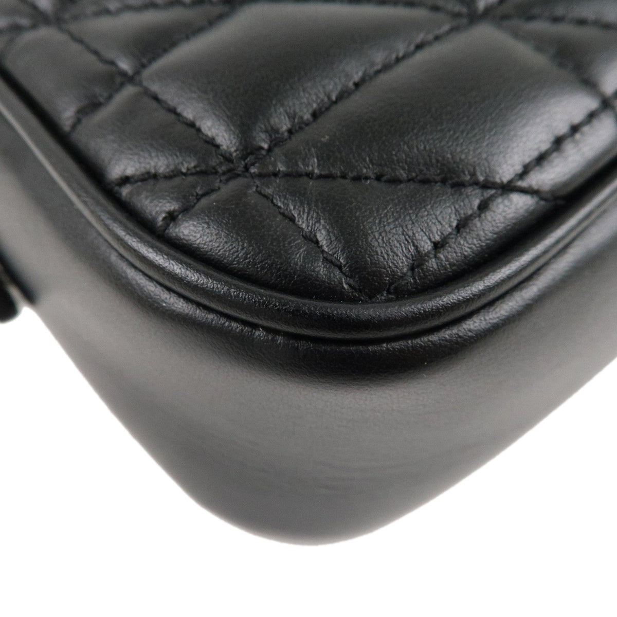 GUCCI GG Marmont Leather Chain Shoulder Bag Crossbody Black 447632