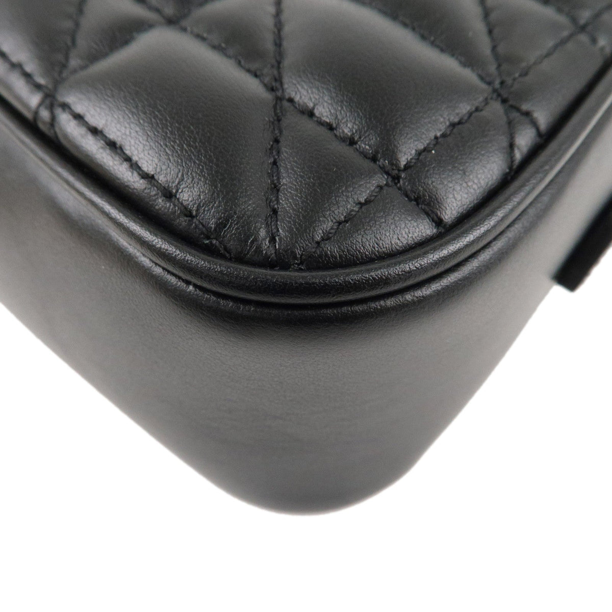 GUCCI GG Marmont Leather Chain Shoulder Bag Crossbody Black 447632