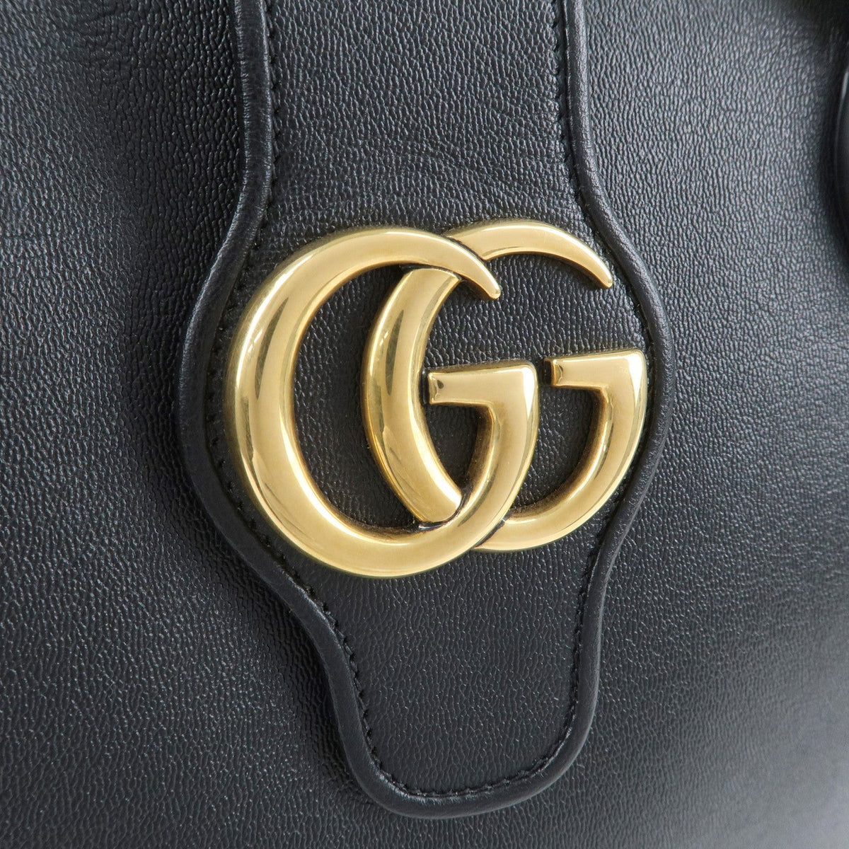 GUCCI GG Marmont Leather Tote Bag Hand Bag Black 652680