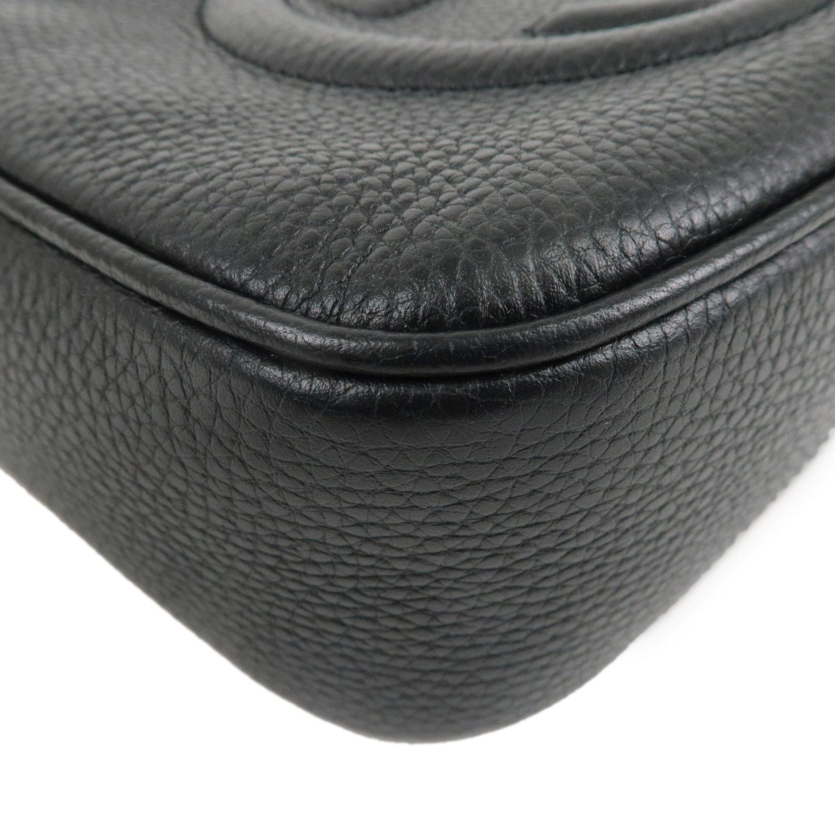 GUCCI SOHO Leather Small Disco Shoulder Bag Black 308364