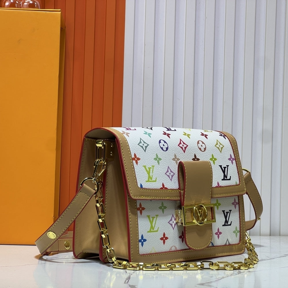 LV X MURAKAMI DAUPHINE SOFT GM MONOGRAM CANVAS WHITE 25CM M13255