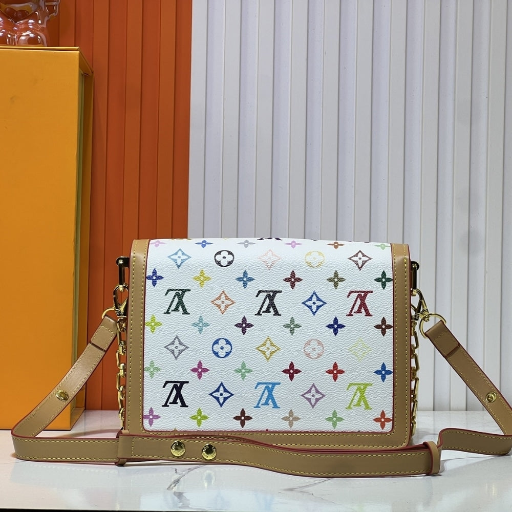 LV X MURAKAMI DAUPHINE SOFT GM MONOGRAM CANVAS WHITE 25CM M13255