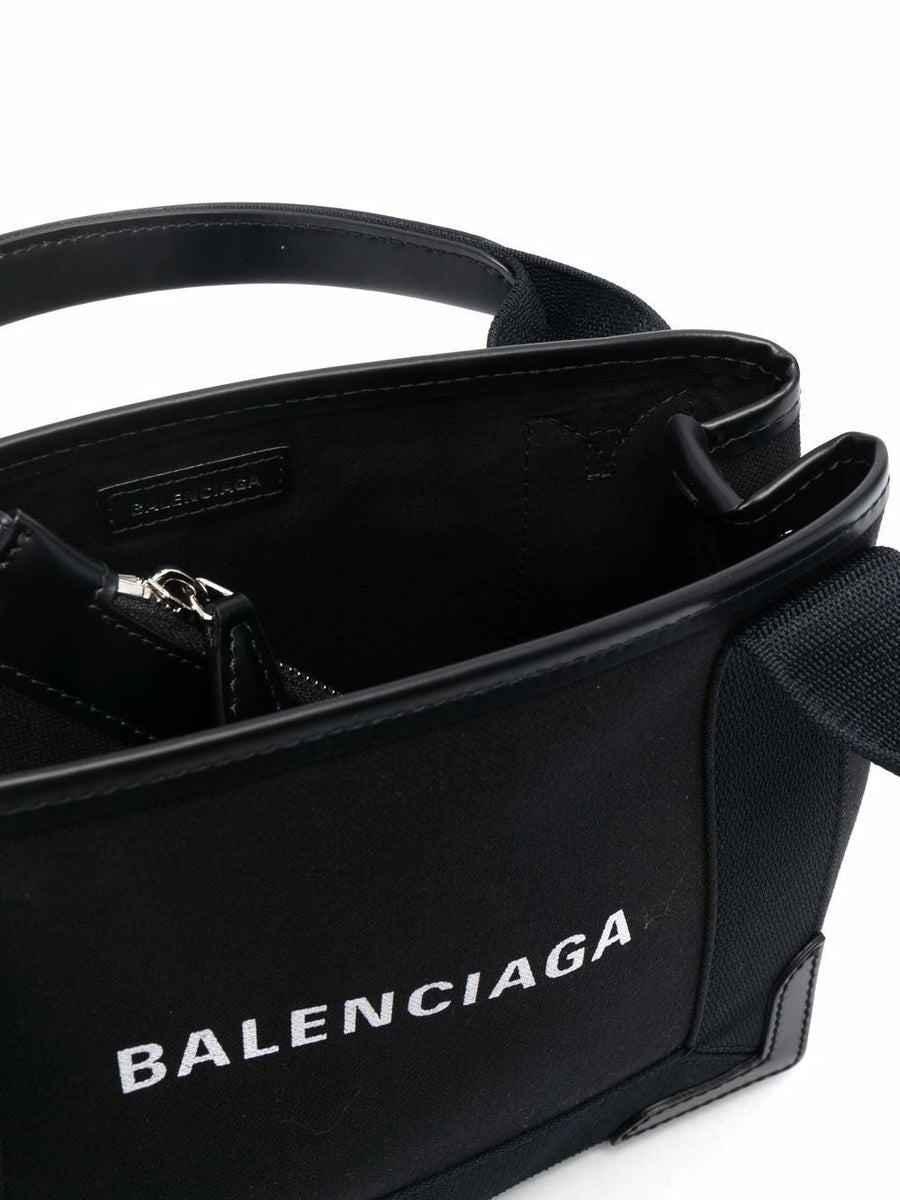 BALENCIAGA Mini Canvas Basket Handbag XS