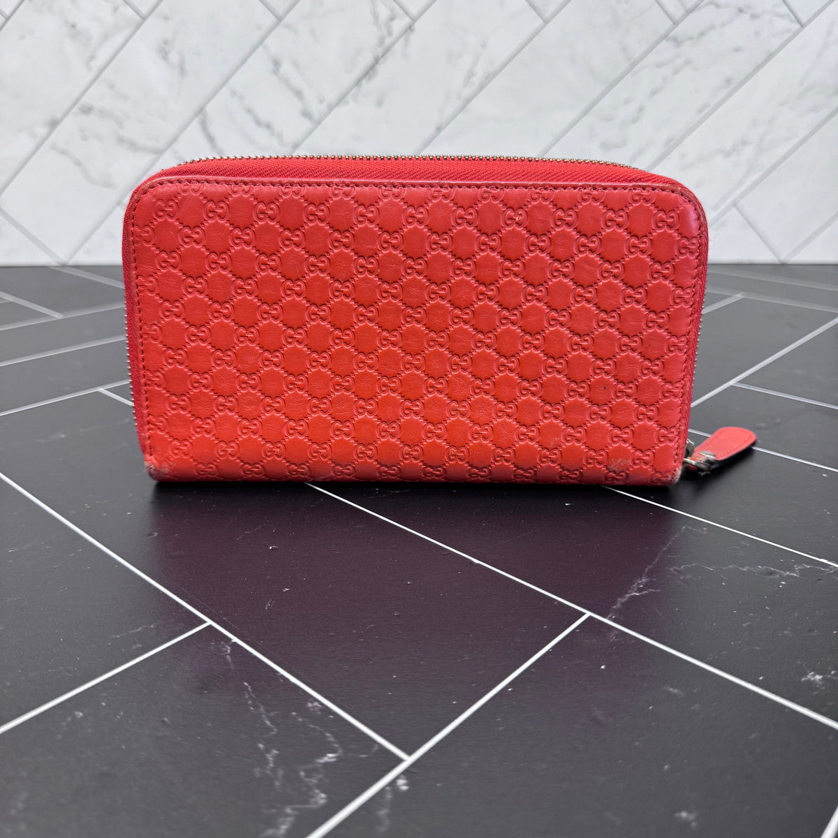 Gucci Orange Micro Guccisima Zippy Wallet