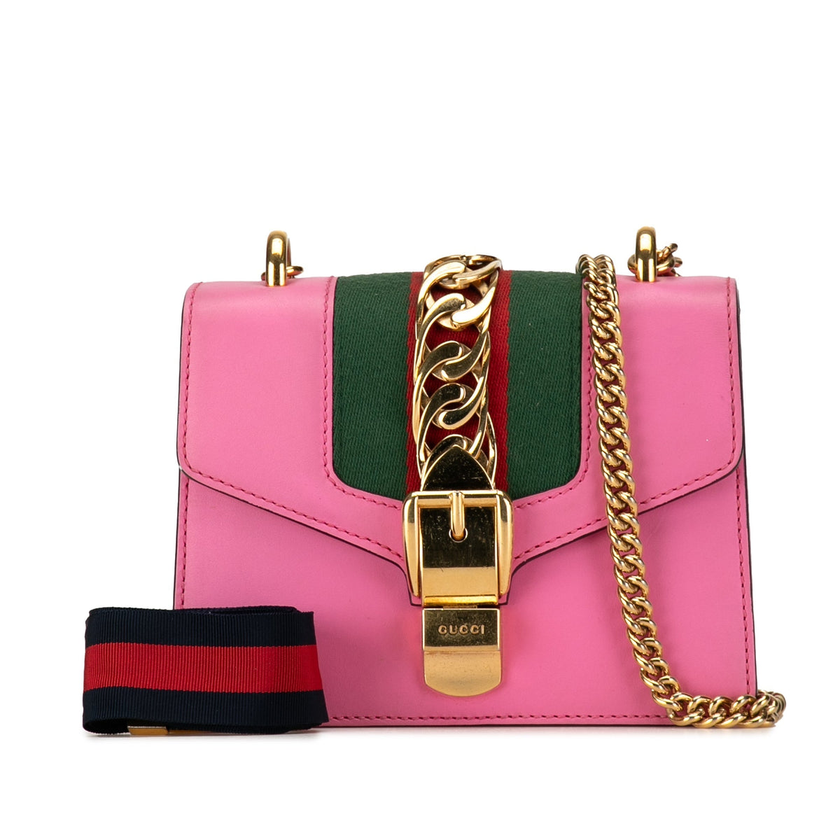 GUCCI Mini Sylvie Leather Chain Crossbody Crossbody Bag