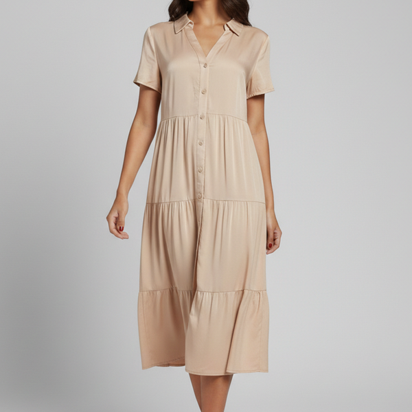 Amara | Midi Dress with Button-Front