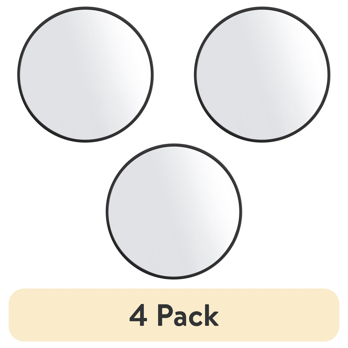 (4 Pack)  X Black round Small Decorative Wall Mirror for Bathroom or Living Room