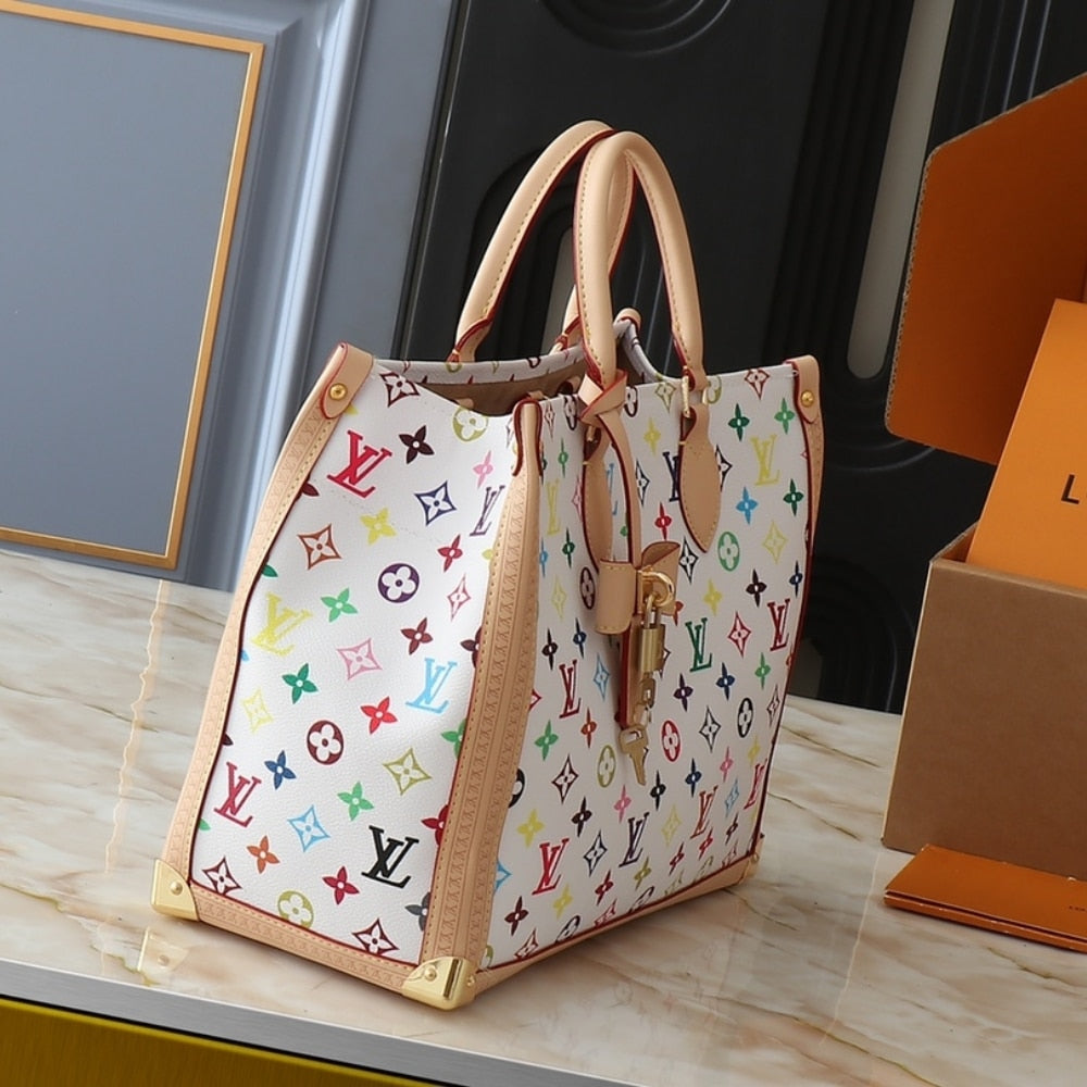 LV X MURAKAMI ONTHEGO MM MONOGRAM WHITE 35CM M13079