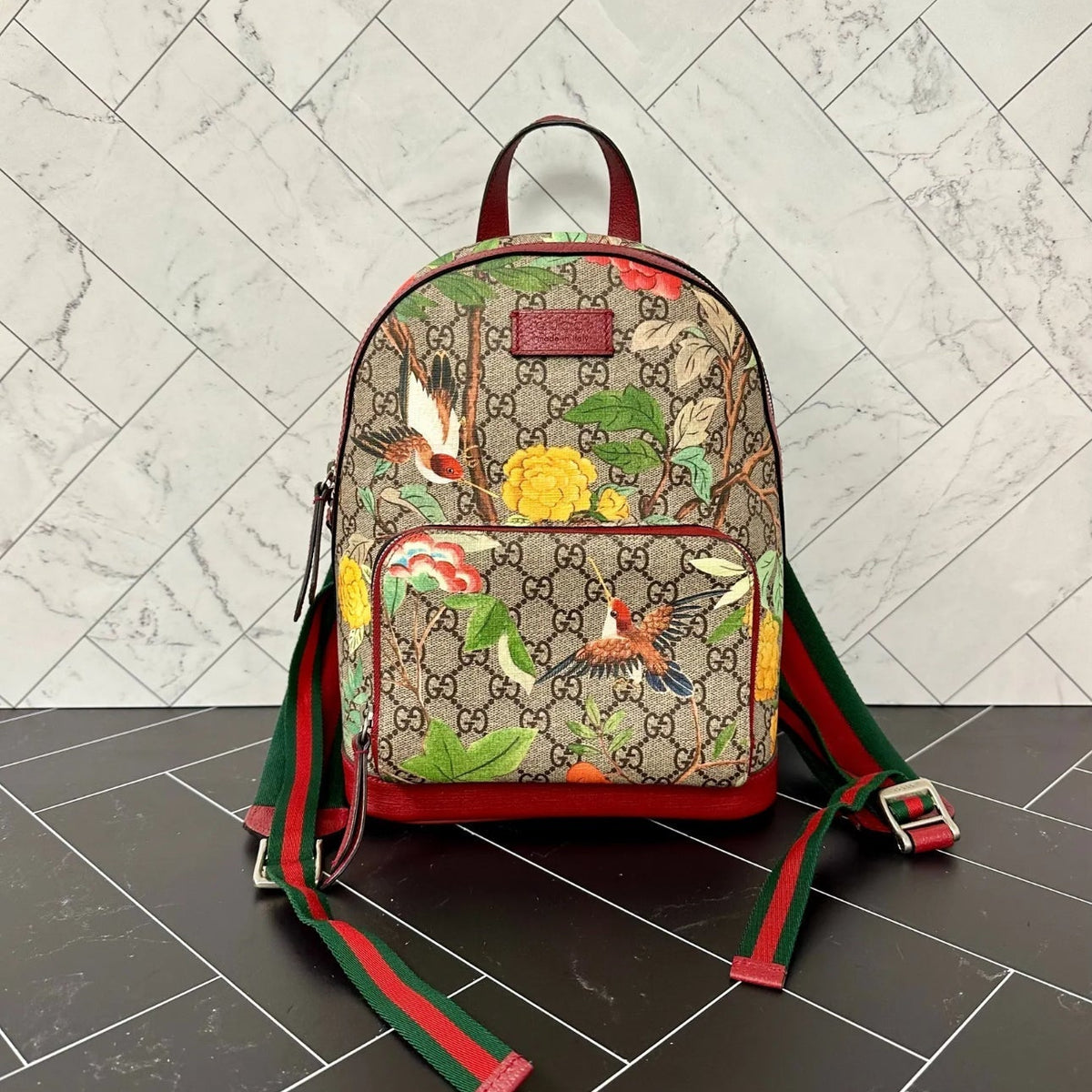 Gucci GG Blooms Supreme Coated Canvas Small Backpack