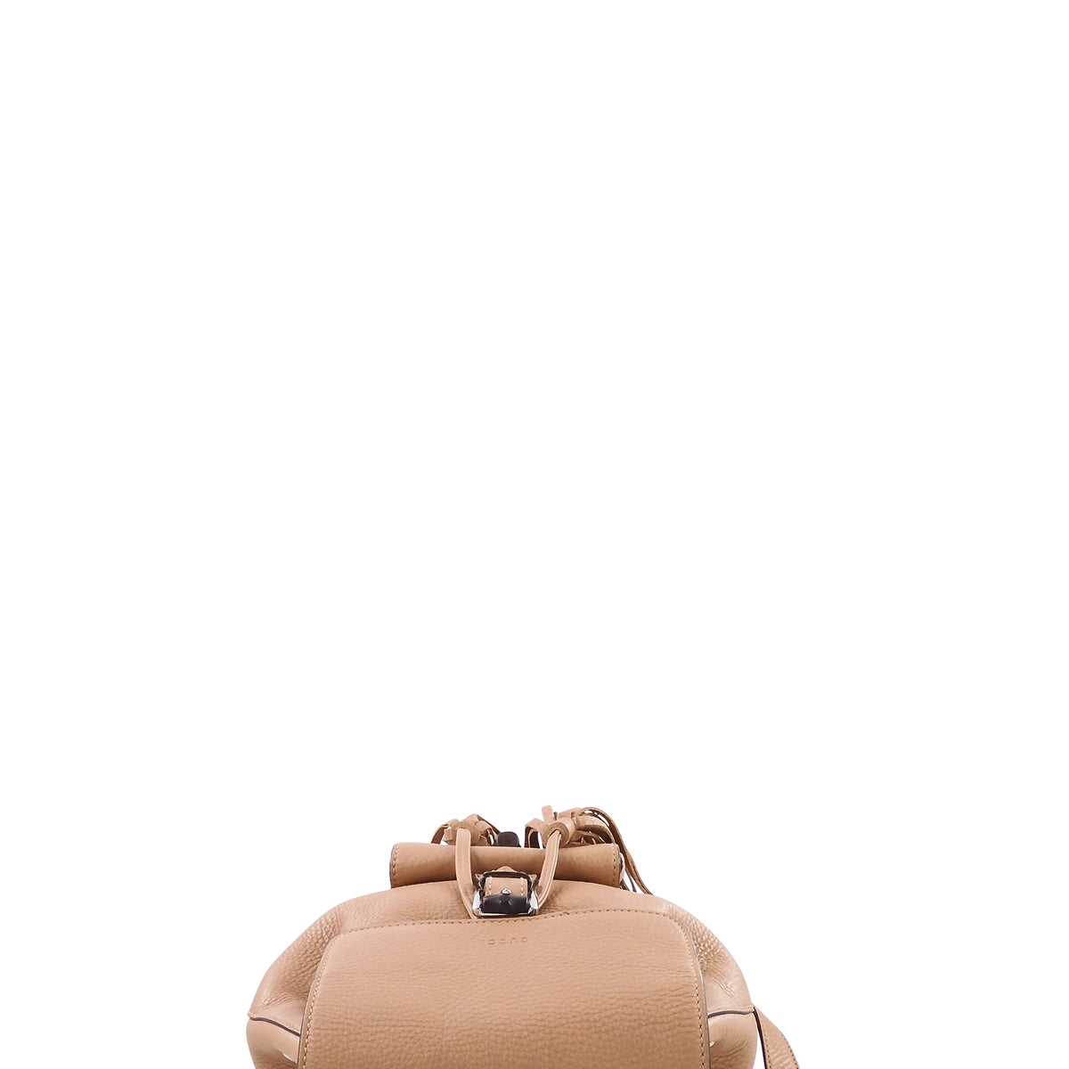 Leather Bamboo Backpack Beige