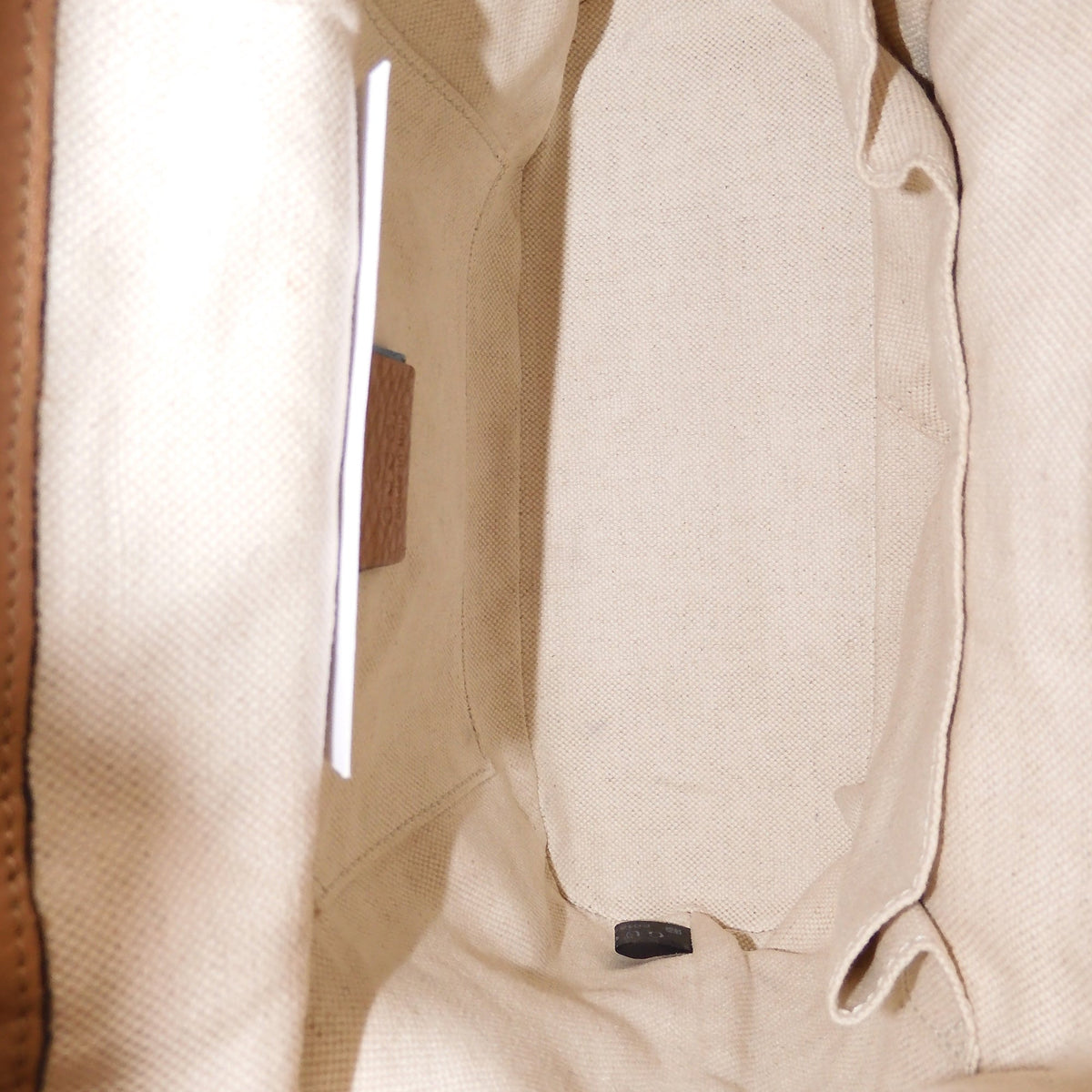 Leather Bamboo Backpack Beige