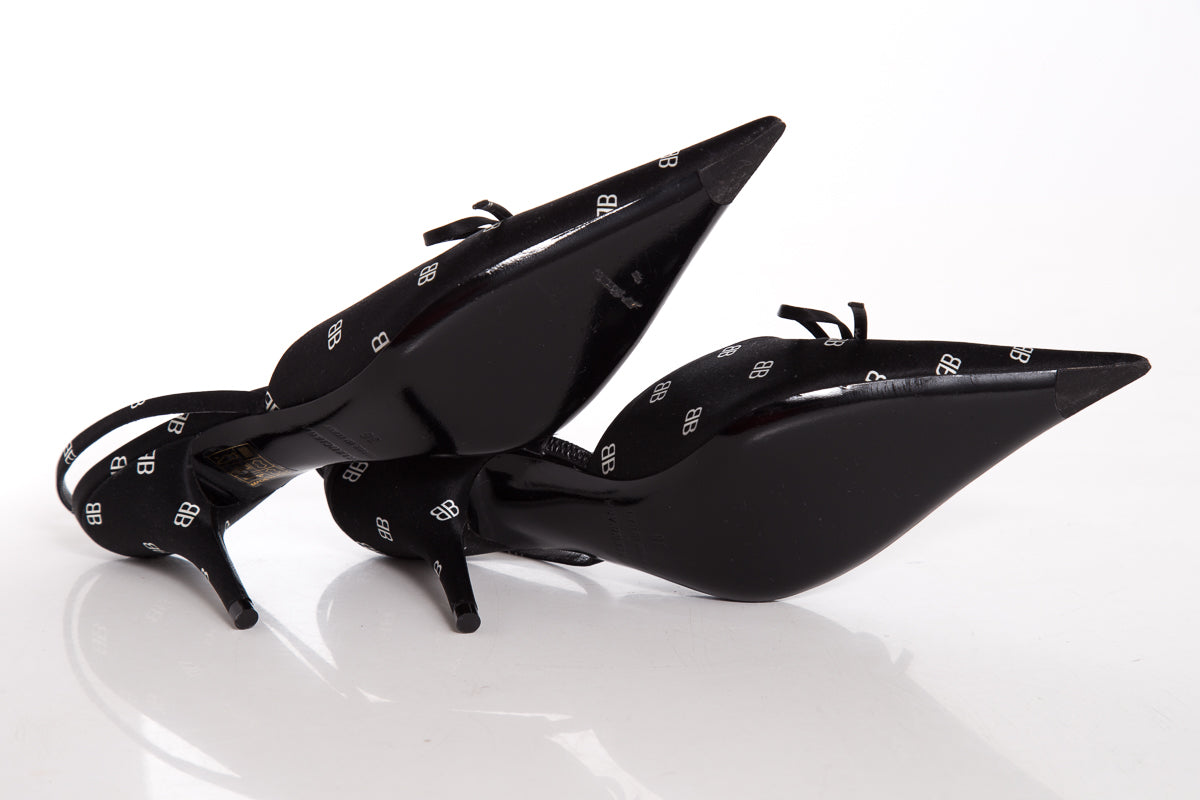 Balenciaga Black Slingback Heels SZ 36