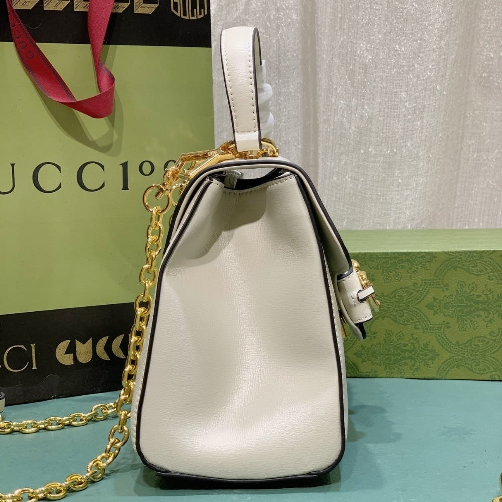 GG HORSEBIT 1955 MINI TOP HANDLE BAG WHITE 29CM 703848 AAA7G 9022