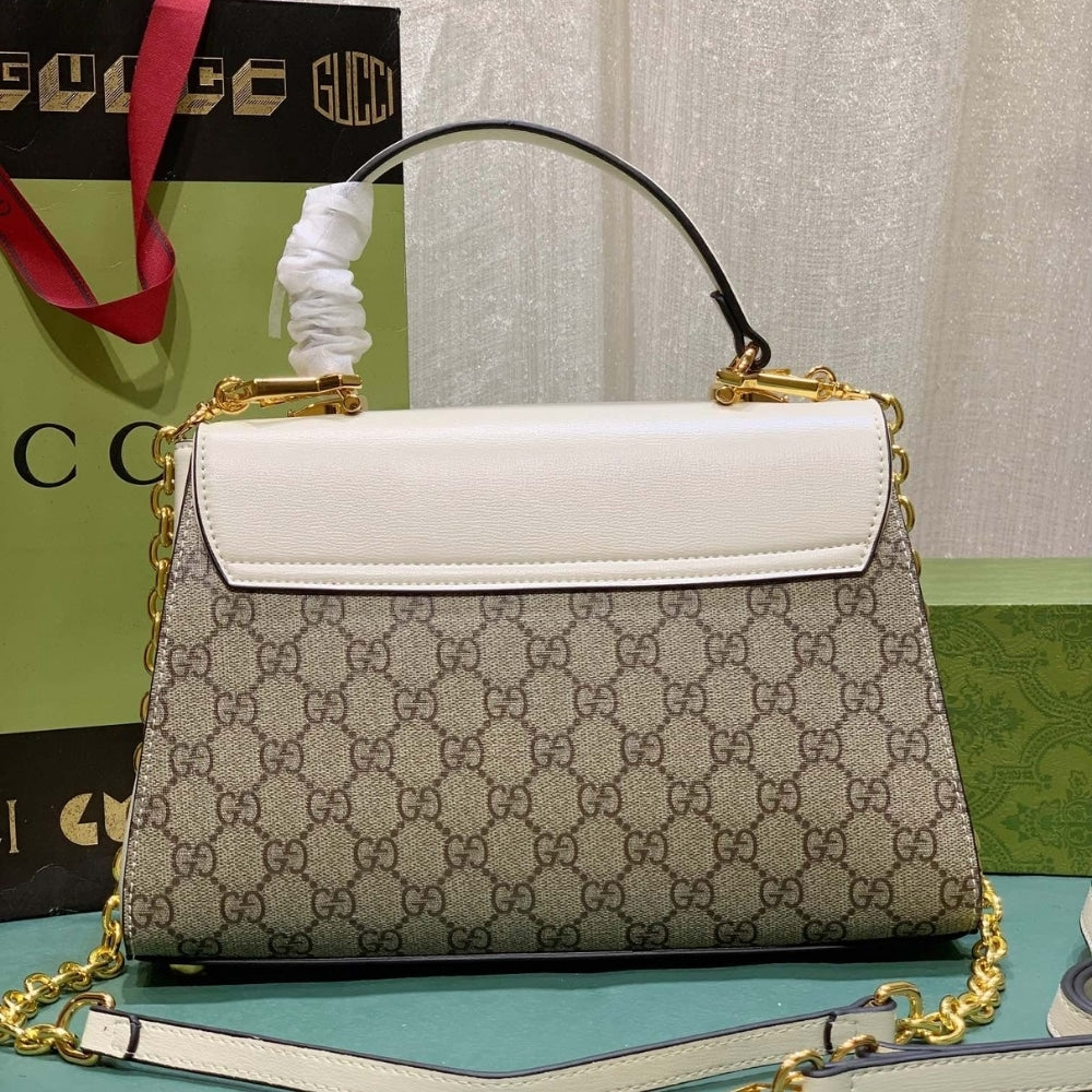 GG HORSEBIT 1955 MINI TOP HANDLE BAG BEIGE EBONY 29CM