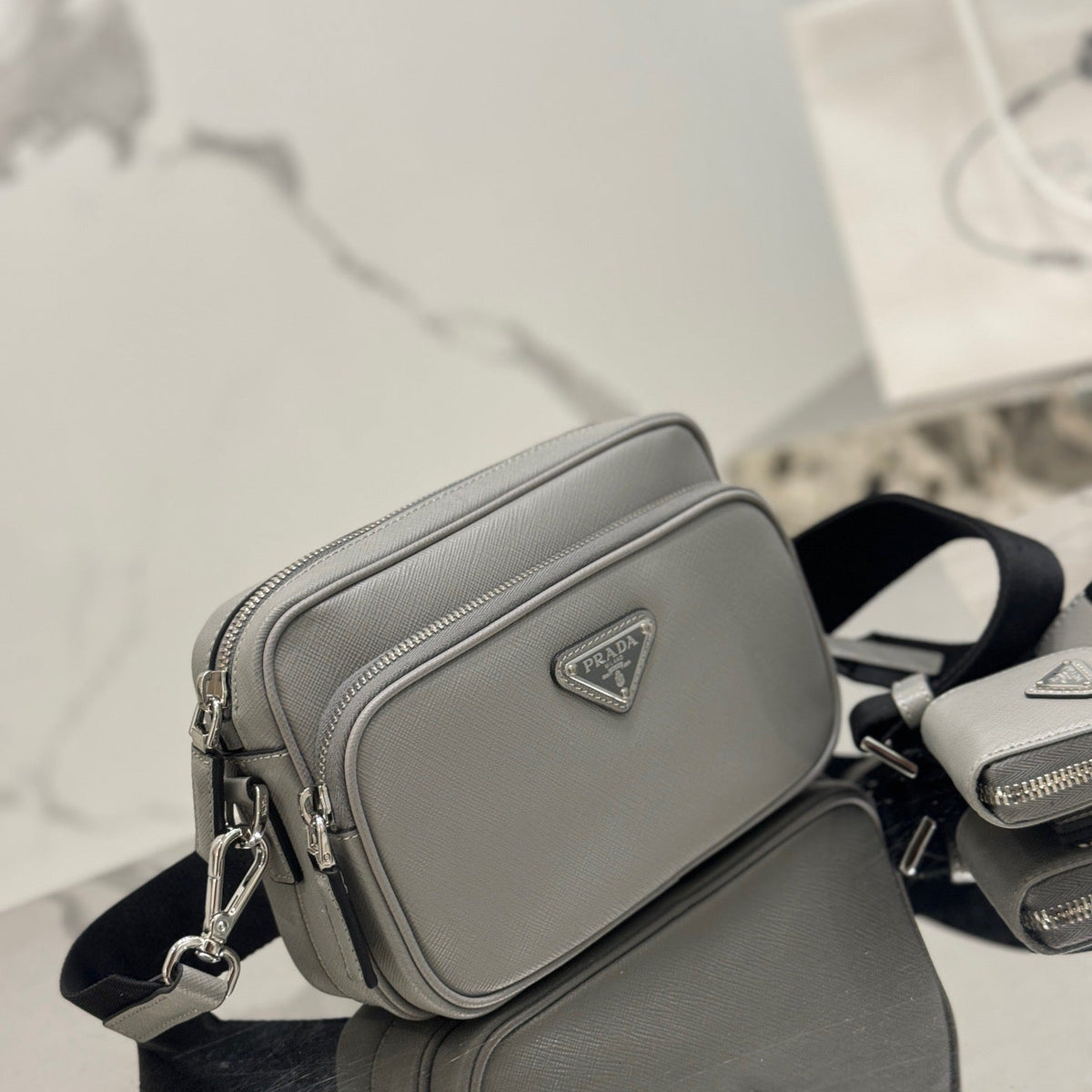 PD SAFFIANO LEATHER SHOULDER BAG