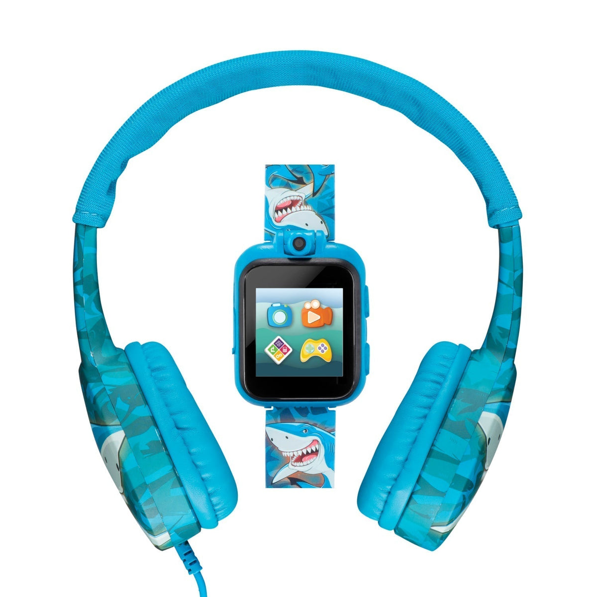 PlayZoom 2 Kids Smartwatch with Headphones: Blue Multi Shark