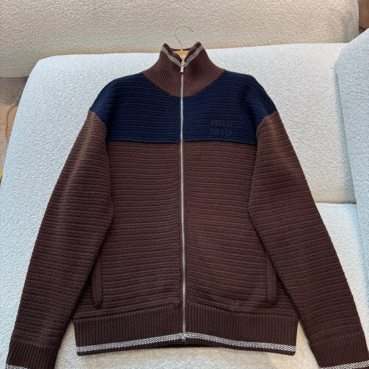 MIU M ZIP CARDIGAN