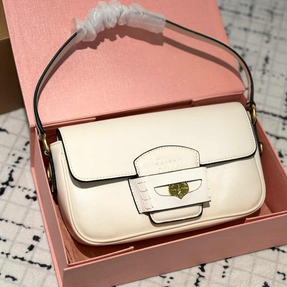 MIUMIU PENNY BAG CHALK WHITE 24CM 5BD270 ACRM F0002 V OOO