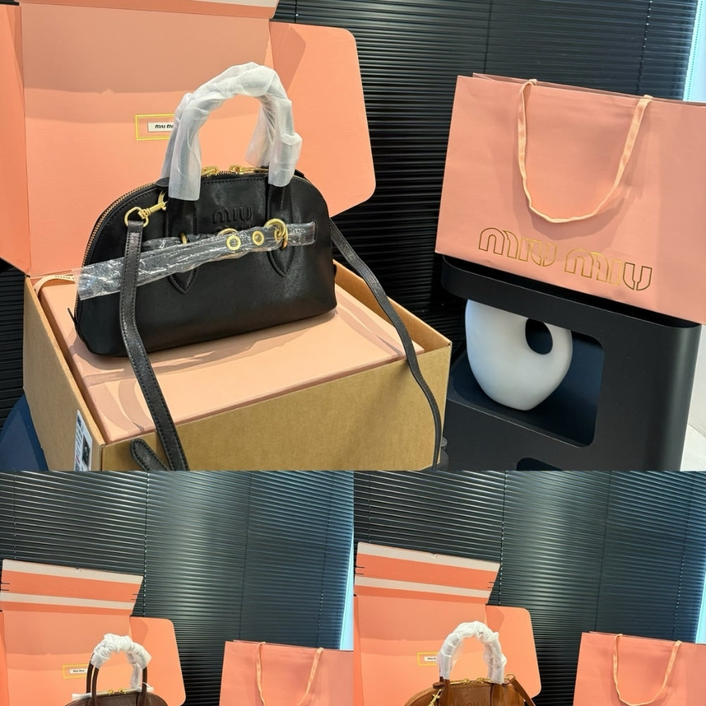 MIUMIU AVENTURE NAPPA TOP HANDLE BAG OAK 28CM 5BB169 2BBL F0316 V OOO