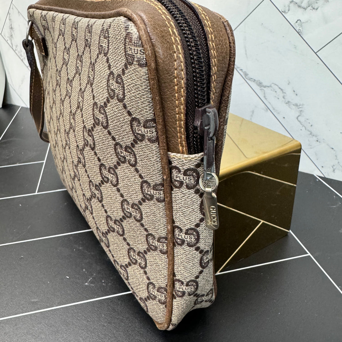 Gucci GG Plus Coated Canvas Pouch