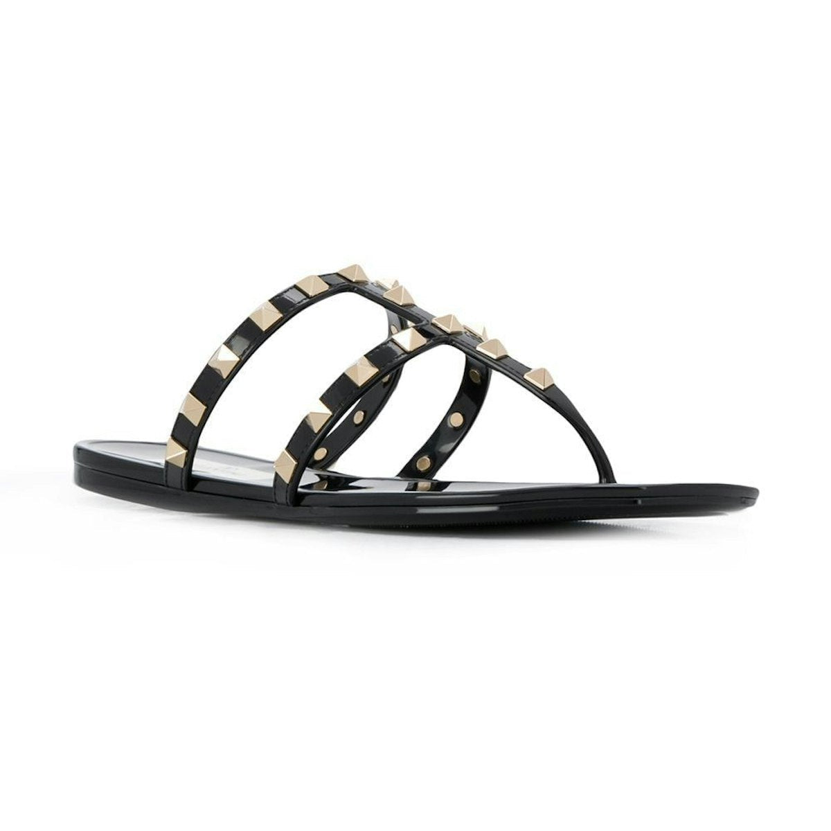 BLACK ROCKSTUD LOW SANDAL