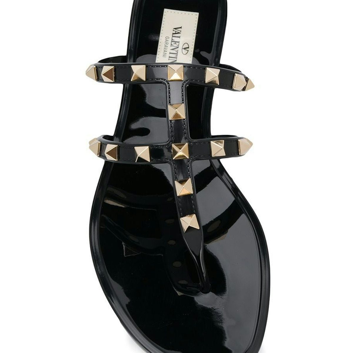 BLACK ROCKSTUD LOW SANDAL