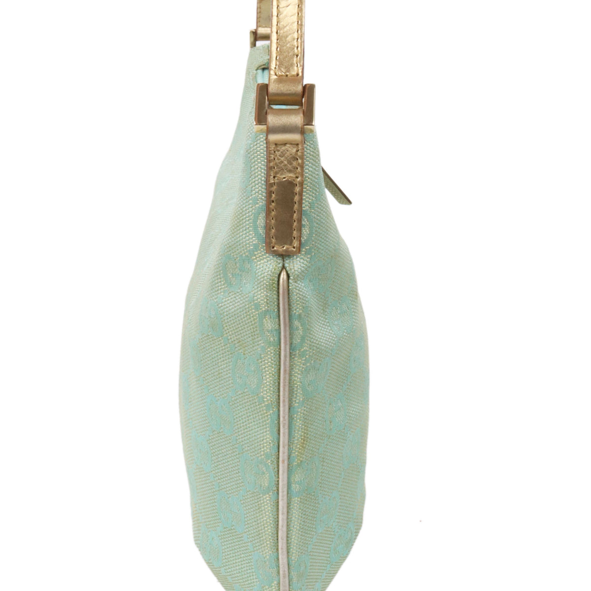 Gucci Vintage Turquoise Crescent Shoulder Bag.