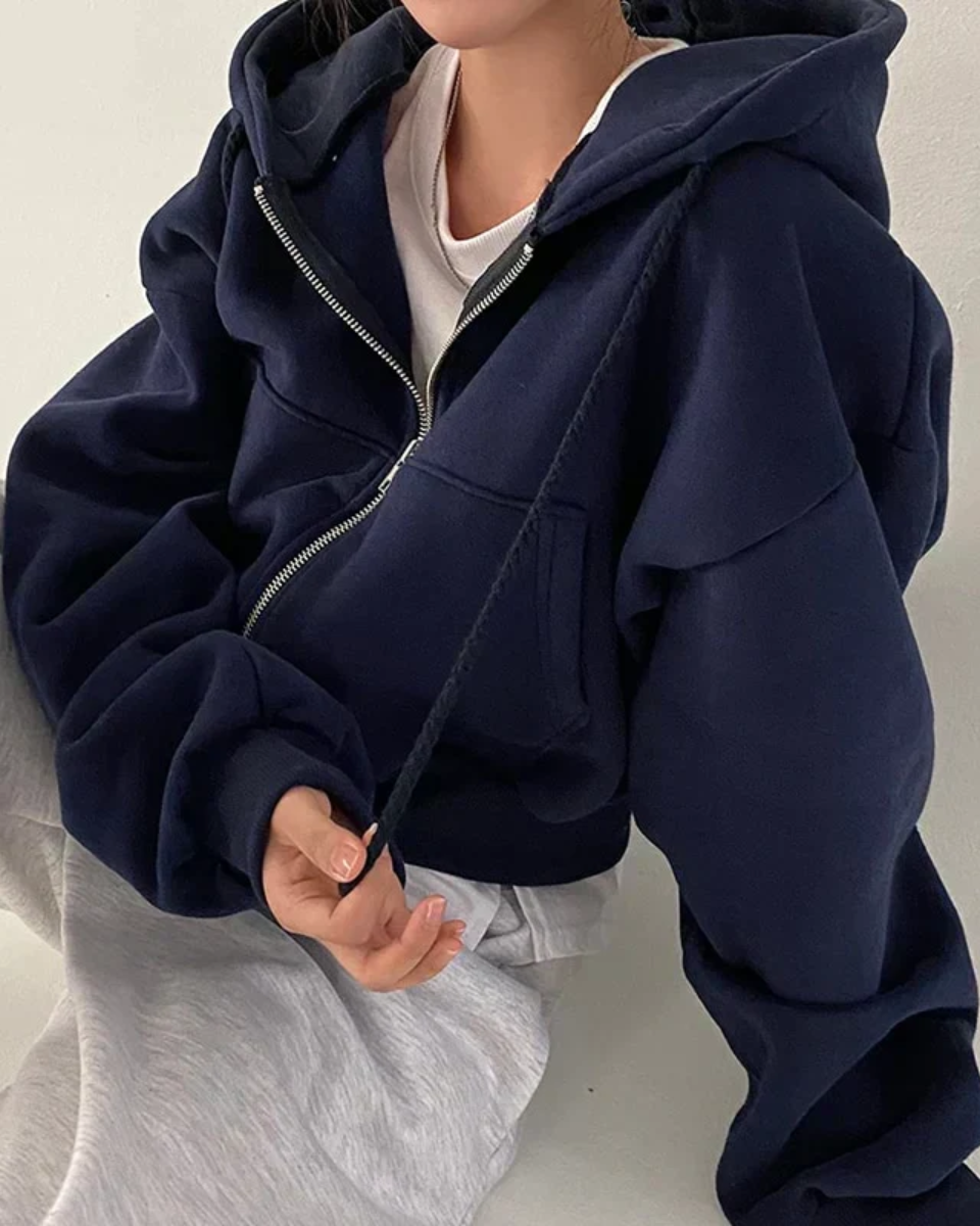 Zaya | Cropped Zip Hoodie
