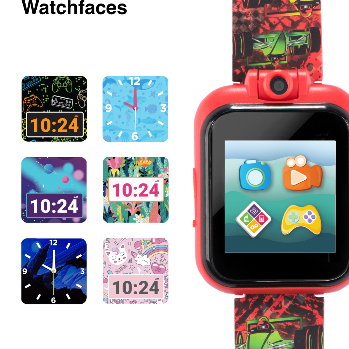 PlayZoom 2 Kids Smartwatch: Racing Cars Print in Black