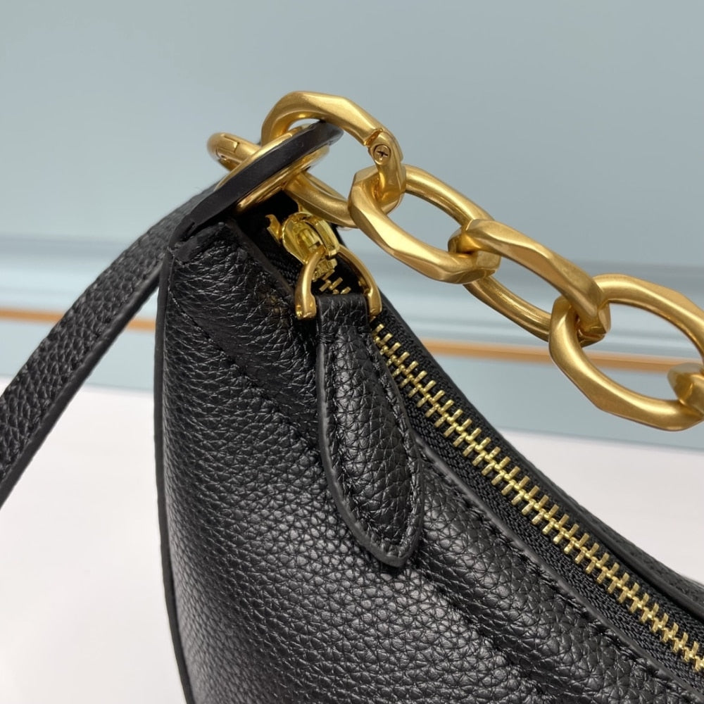 VO GARAVANI VLOGO MOON MEDIUM GRAINY HOBO BAG WITH CHAIN BLACK 29CM 4W0B0N59JDK 0NO