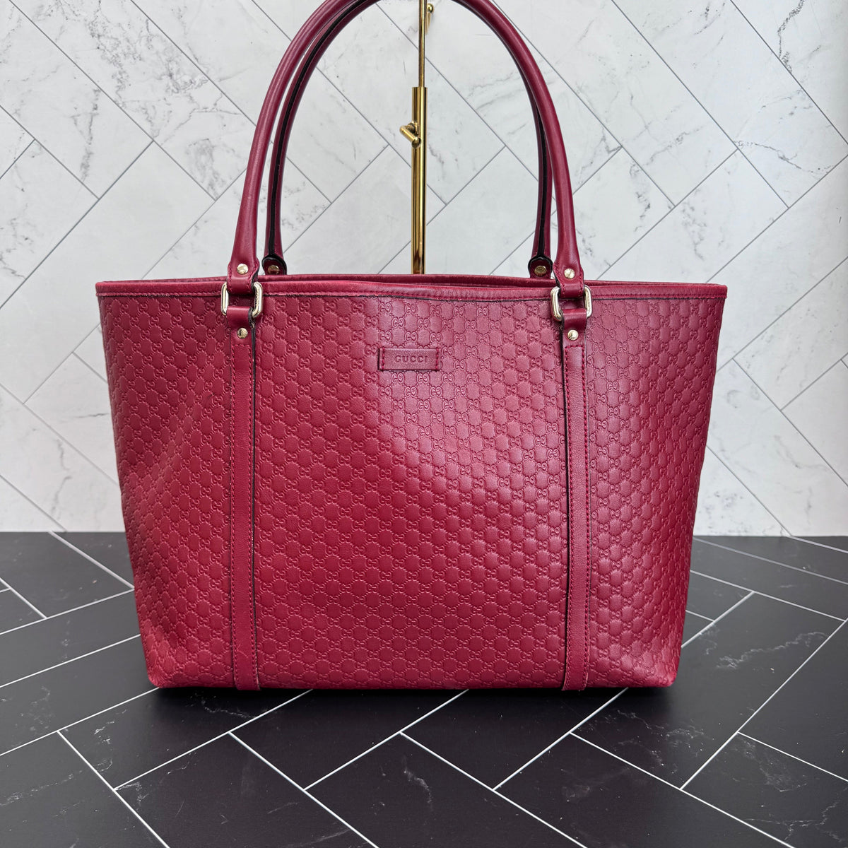 Gucci Red Microguccissima Leather Joy Tote Bag