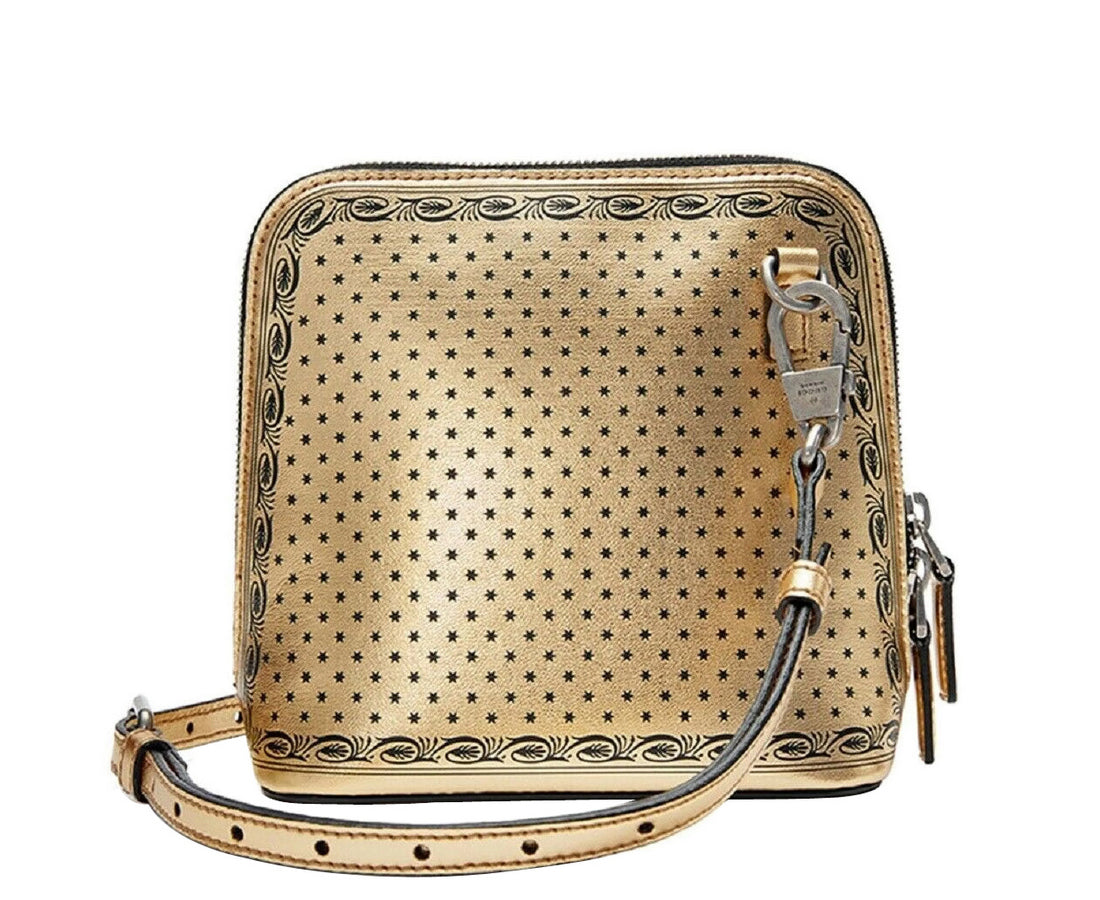 Gucci Women's Gold Guccy Sega Script Dome Mini Crossbody Bag 511189 8275