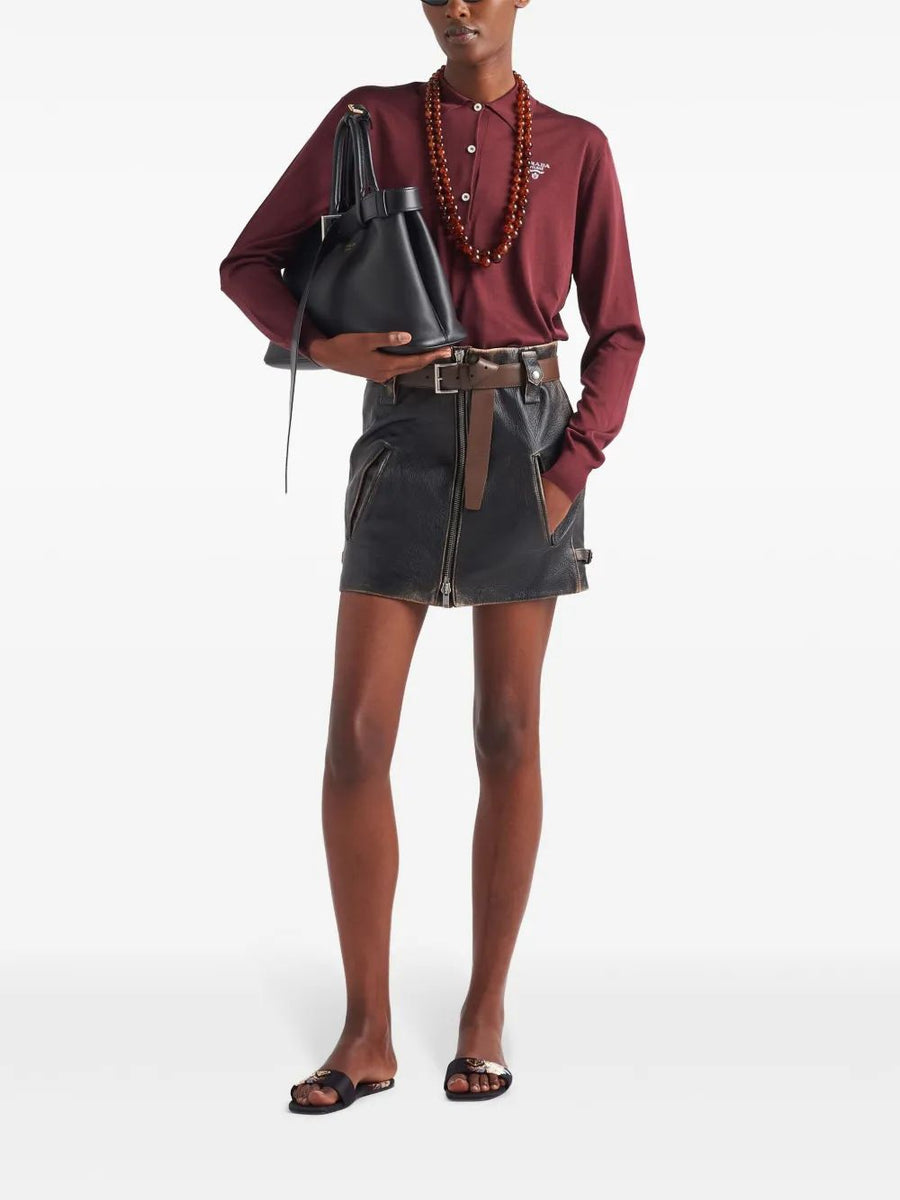 PRADA Mini Leather Outerwear for Women - Fall/Winter 2024