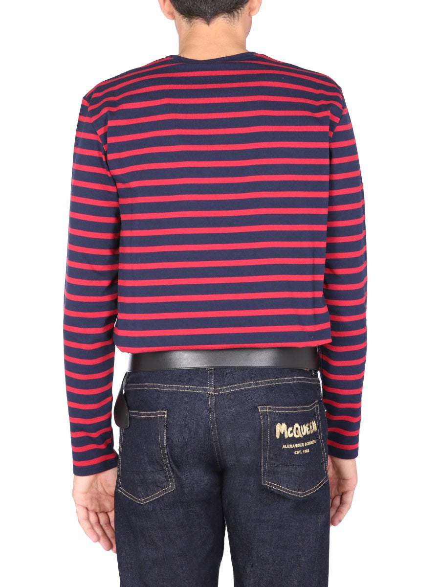 Alexander Mcqueen Men T-Shirt With Flocked Logo