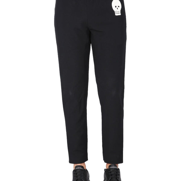 Alexander Mcqueen Men Jogging Pants With Embroidered Skull