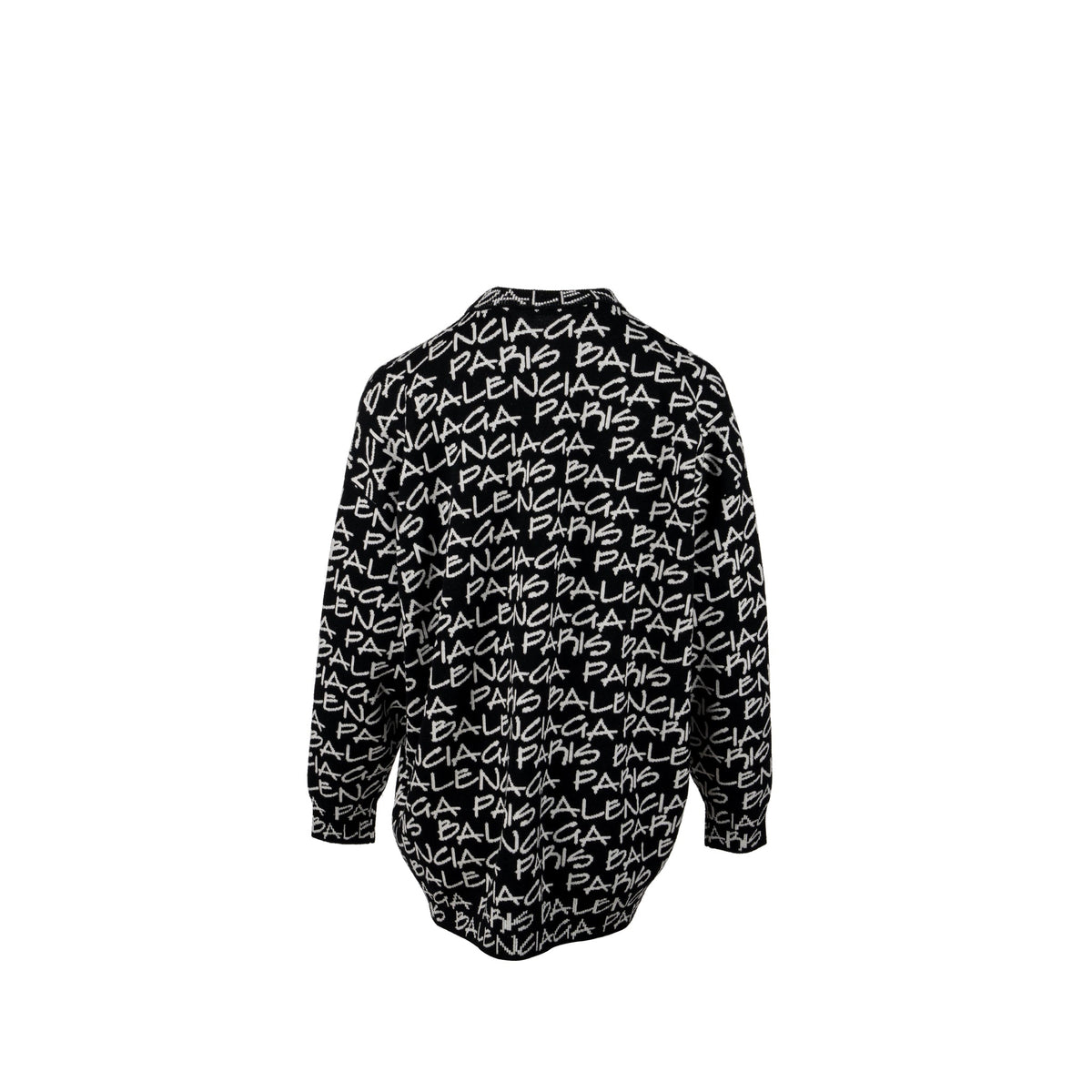 balenciaga Size M Long Sleeve Sweater Virgin Wool Black/White