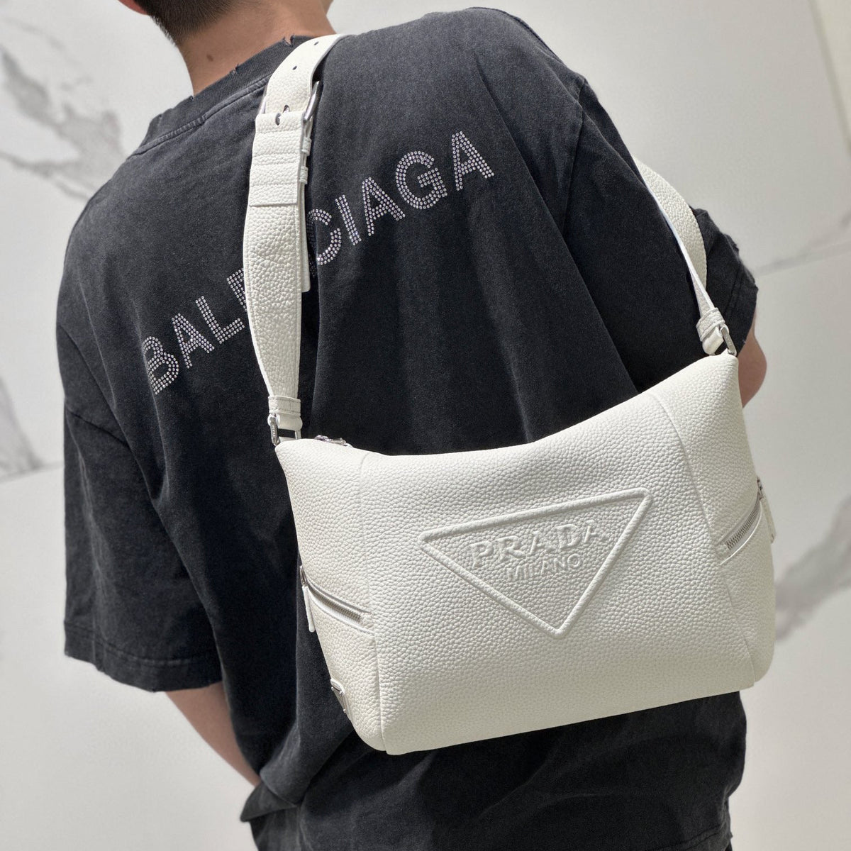 PD LEATHER BAG WITH SHOULDER STRAP