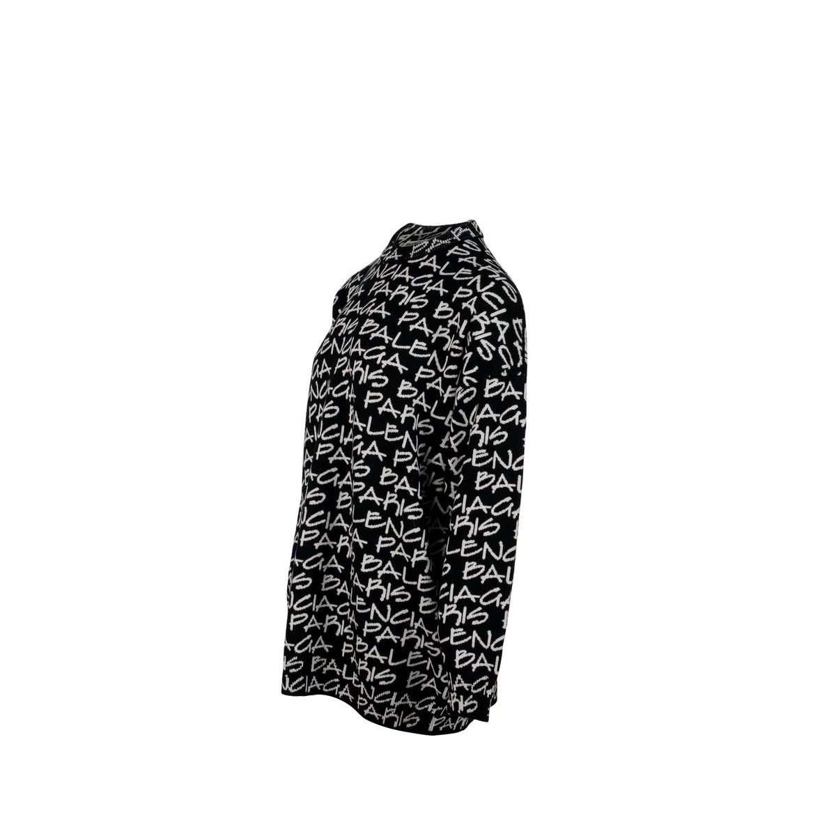 balenciaga Size M Long Sleeve Sweater Virgin Wool Black/White