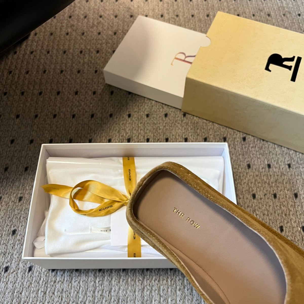 THE ROW SUEDE MULES
