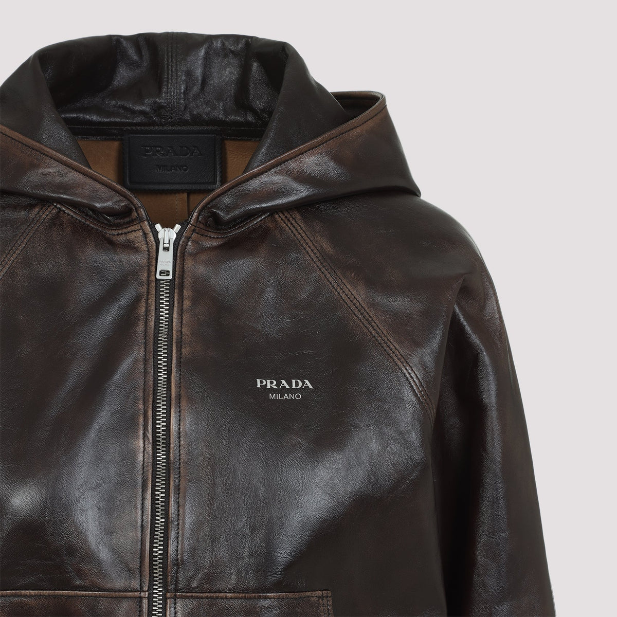 PRADA Luxurious Lambskin Hooded Jacket for Women - SS25