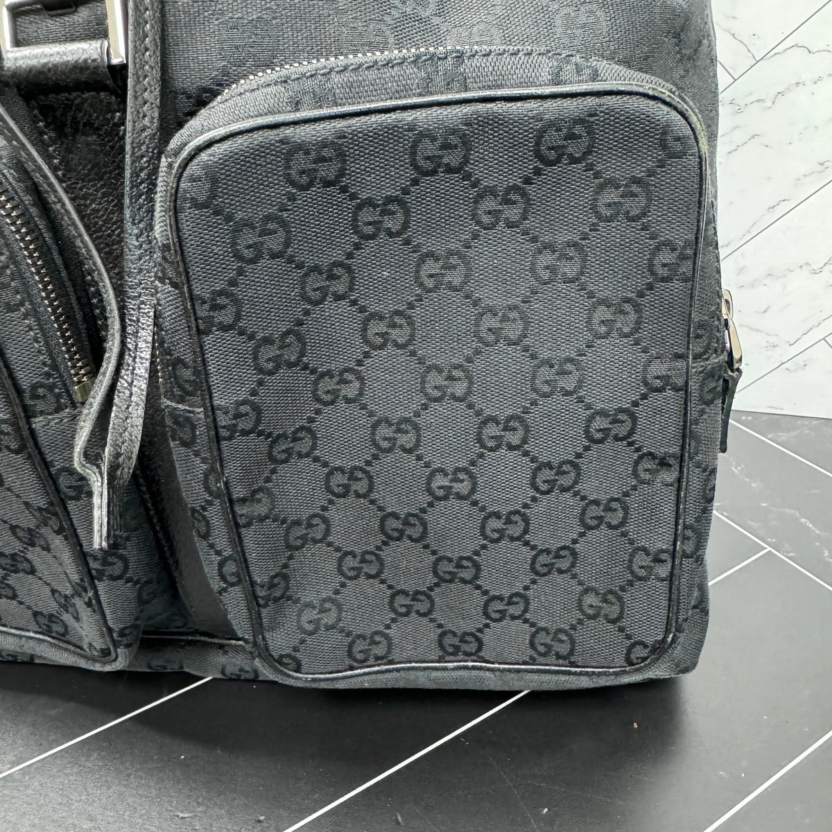 Gucci Black Canvas Backpack
