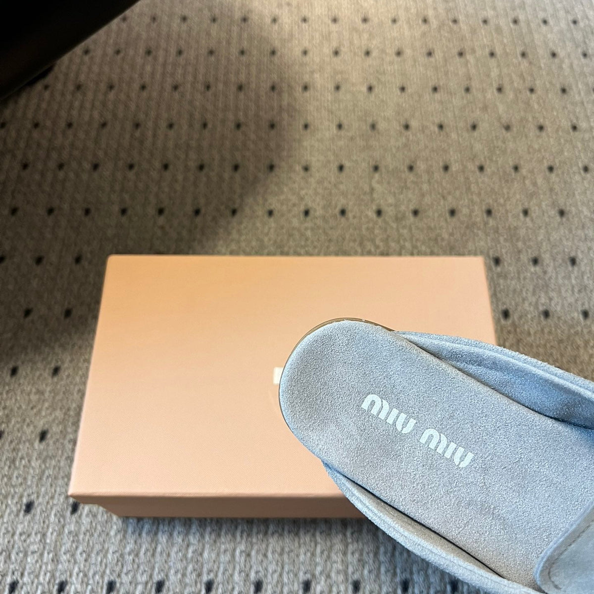 MIU M SUEDE MULES