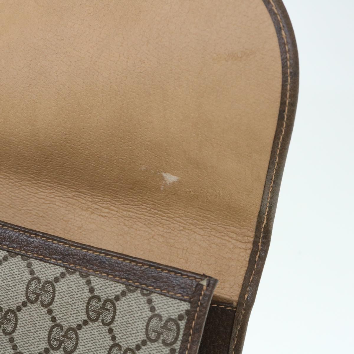 GUCCI Gg Canvas Web Sherry Line Clutch Bag Pvc Beige Red Green Auth 59987