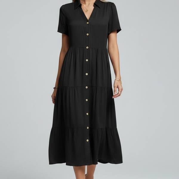 Amara | Midi Dress with Button-Front