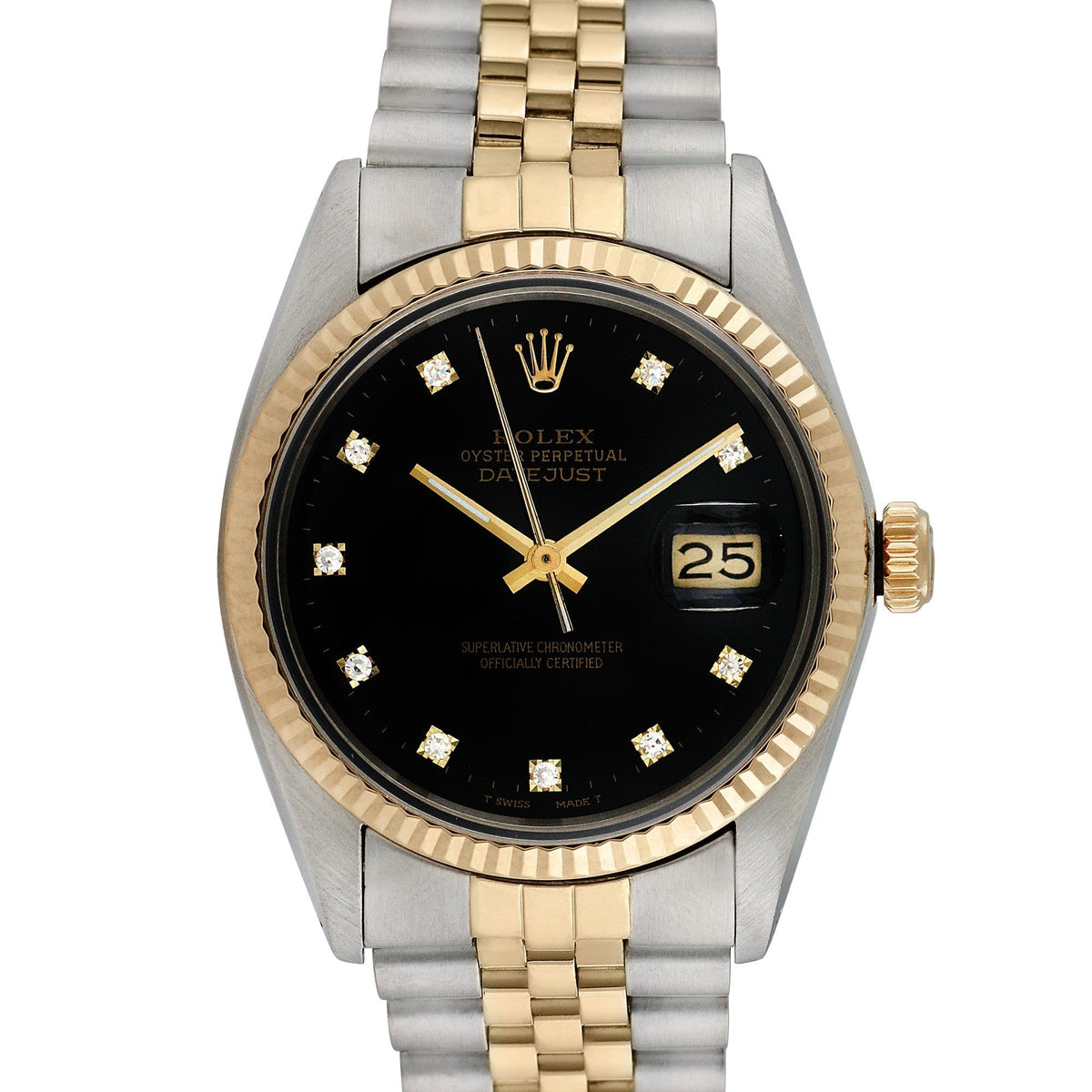 Rolex Men's Two-tone Datejust with Factory Diamonds, item #38