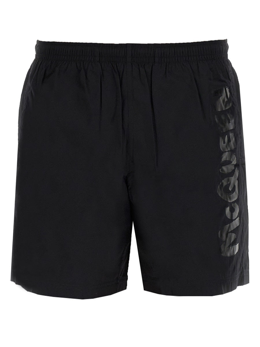 Alexander Mcqueen Men Graffiti Logo Swimsuit