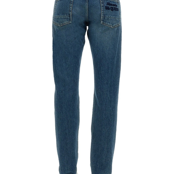 Alexander Mcqueen Men Jeans With Embroidered Logo