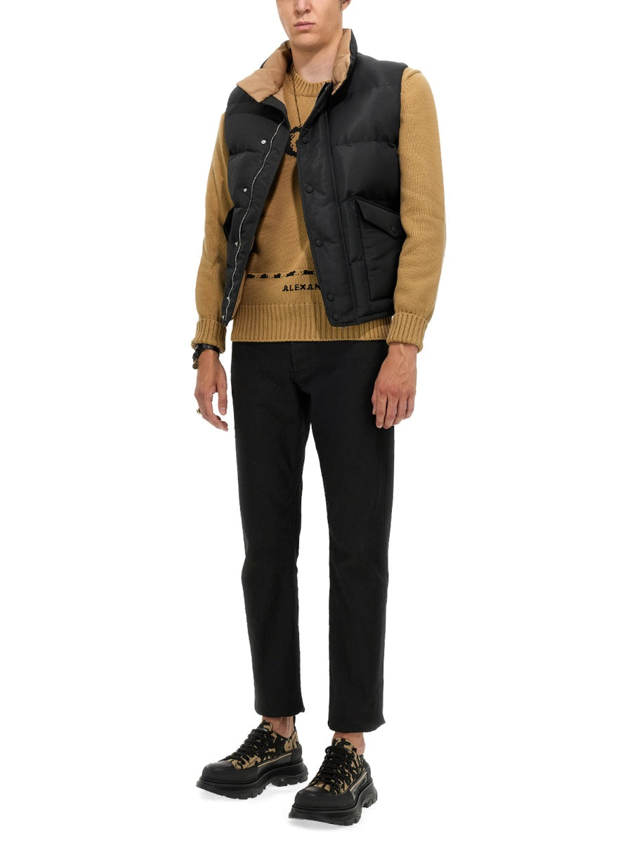 Alexander Mcqueen Men Graffiti Logo Print Down Vest