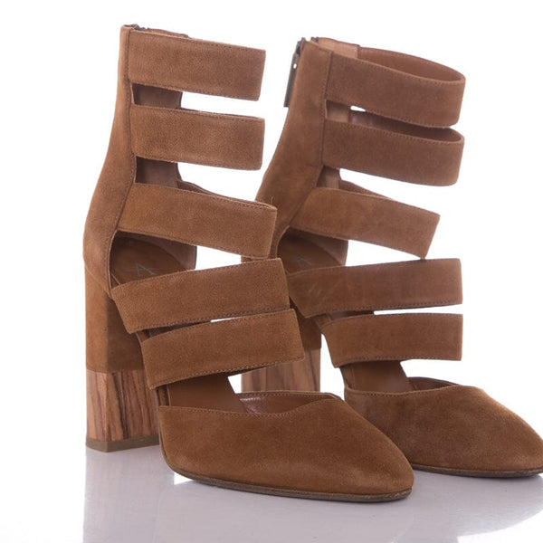 Aquatalia Emme Camel Suede Heeled Boots SZ 5
