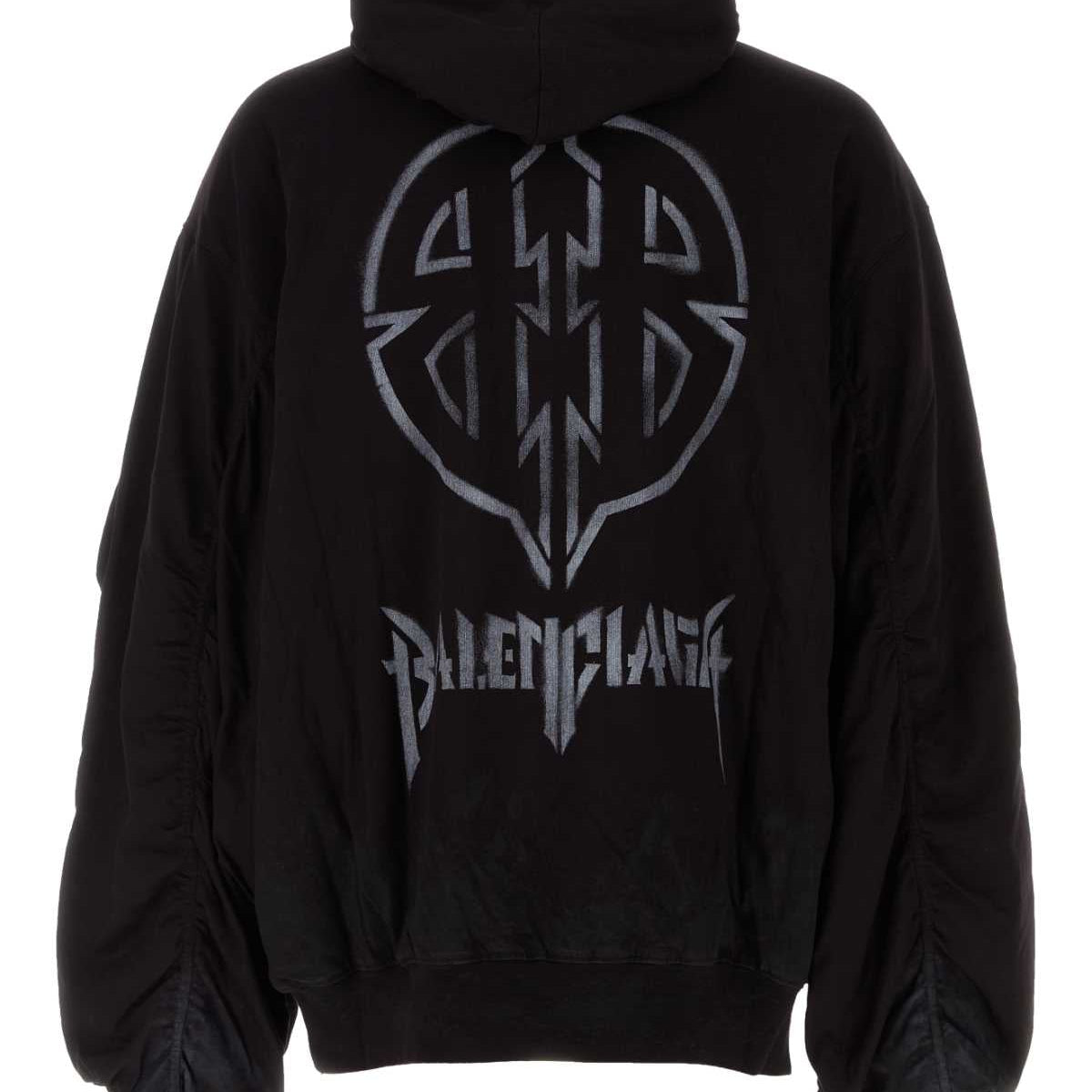 BALENCIAGA Oversized Cotton Padded Bomber Hoodie for Men